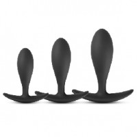 Anal Plug Set Silicone ( Type II ) 3 Pcs Black